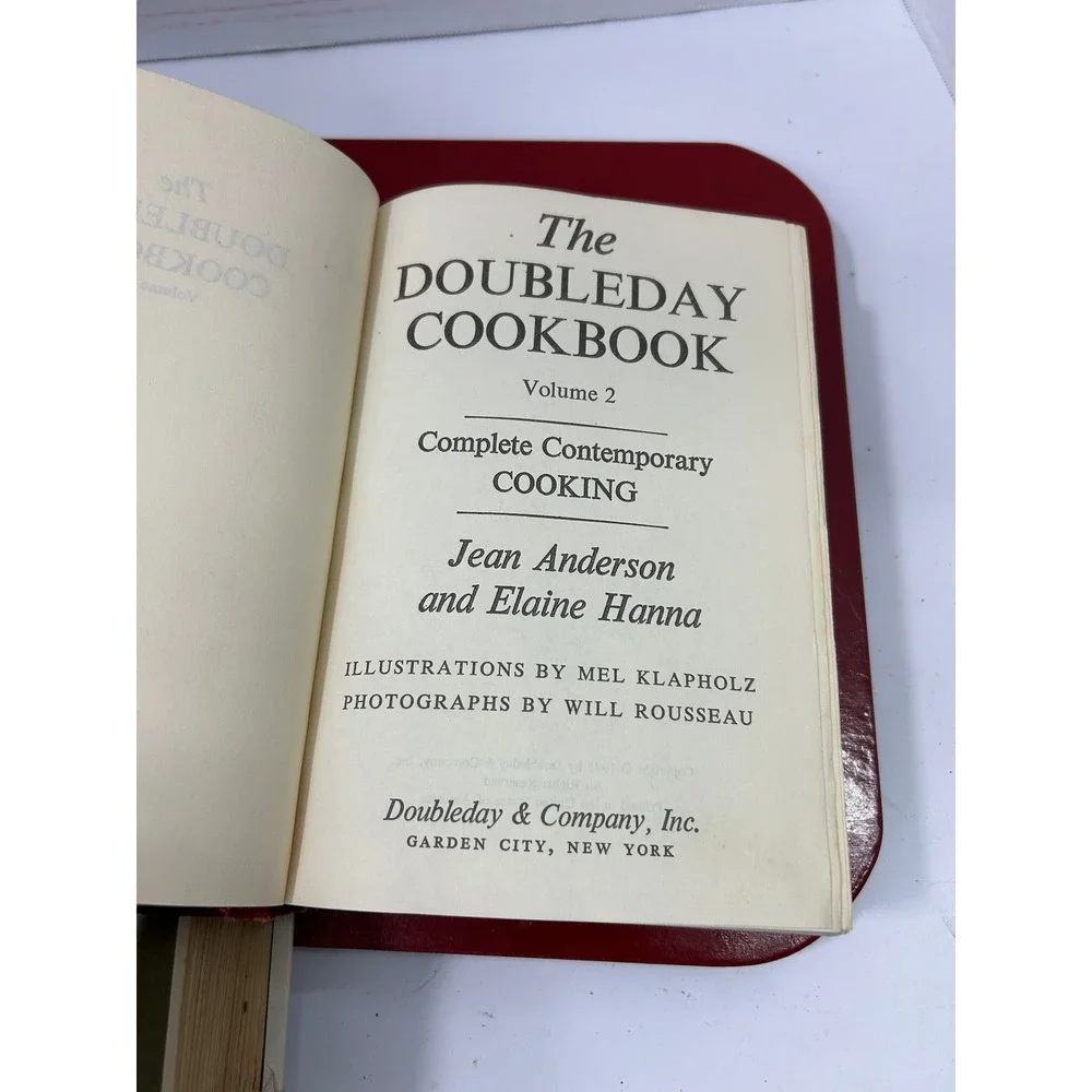 Doubleday 1975 Cookbook Set OS Blue Red Hardcover Vintage Retro Kitchen 70s